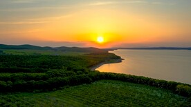 水库日出延时摄影