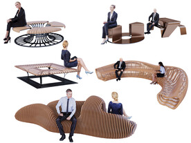 户外公共区域座椅组合