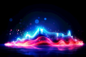 紫色发光科技线条背景