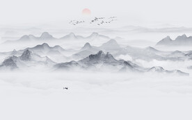 新中式水墨山水画