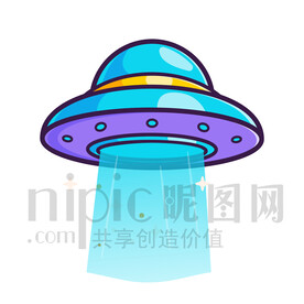 可爱卡通UFO卫星飞船