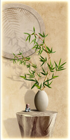 竹报平安绿植玄关装饰画