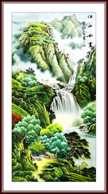 竖版山水装饰画