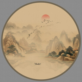 圆形入户玄关画