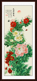 花开富贵牡丹玄关画