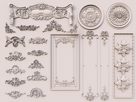 石膏线雕花组合