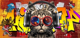 欧美风街头涂鸦餐饮酒吧背景墙