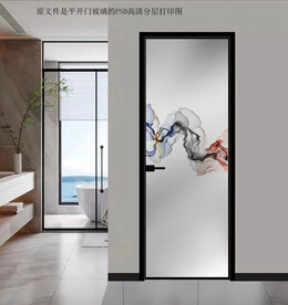 高清分层透明底平开门打印图