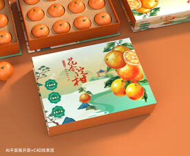 C4D沃柑包装设计
