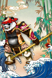 国风潮功夫熊猫装饰壁画