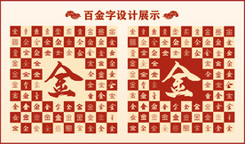 中式百金字百金书法设计