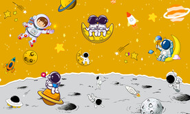 卡通宇宙星空太空人