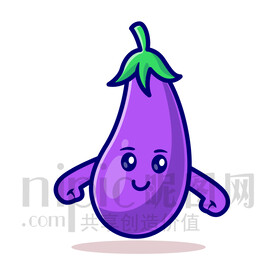 可爱卡通茄子