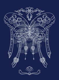 国风传统蝴蝶纹样线稿