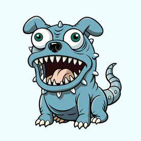 矢量怪兽漫画设计元素大嘴狗