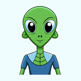 矢量人物外星人小绿人