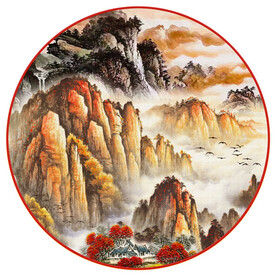 圆形山水画