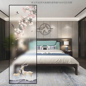高清分层透明屏风玻璃打印图