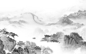 高档 现代灰色山水 TiF分层