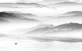 简约 现代灰色山水 TiF分层