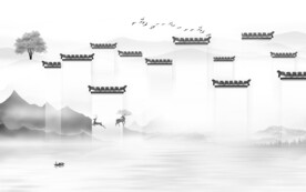 爆款 现代灰色山水 TiF分层