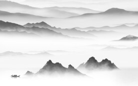 简约 灰色高清山水 TiF分层