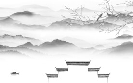 现代 灰色高清山水 TiF分层