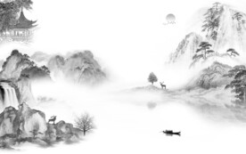 高端 新品中式山水 TIF分层