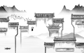 大气 新品中式山水 TIF分层