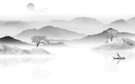 高雅 客厅灰色山水 TiF分层