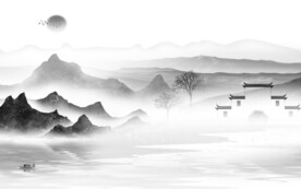 奢雅 客厅灰色山水 TiF分层