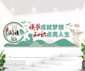 阅读室文化墙图片