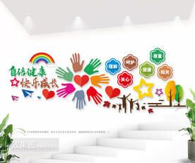 校园心理健康教育文化墙图片