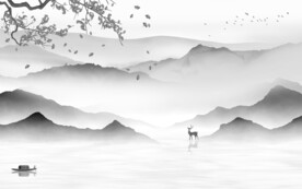 新款 淡雅灰色山水 TIF分层