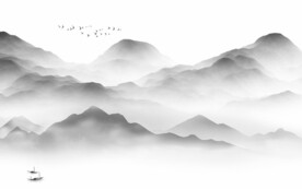 人气 灰色客厅山水 TIF分层