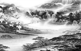 高端 新品灰色山水 TIF分层