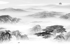 高清 简约灰色山水 TiF分层