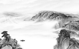 简约 高端灰色山水 TIF分层