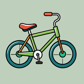 矢量车辆简约卡通自行车