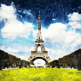 世界名胜古迹埃菲尔铁塔油画效果