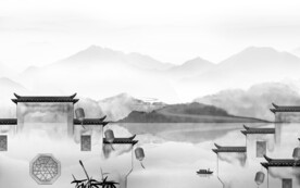 简约 意境灰色山水 TiF分层