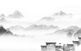 现代 意境灰色山水 TiF分层