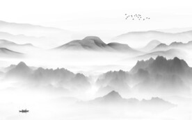 淡雅 意境灰色山水 TiF分层