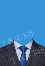 蓝色领带证件照西装