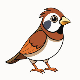 矢量动物鸟类卡通麻雀