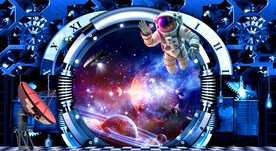 太空星球宇航员银河宇宙星空背景