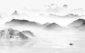 客厅 灰色高雅山水 TiF分层