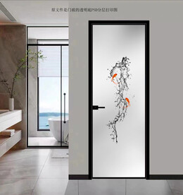 高清分层透明底平开门打印图