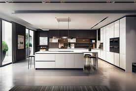 极简意式橱柜渲染图