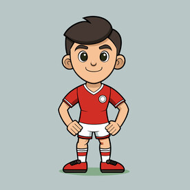 矢量人物卡通穿球衣的小男孩
